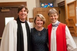Grace Church Rector Andrew W. Walter; Head of Grace Episcopal Day School Jennifer S. Danish; and Episcopal Diocese of Washington Bishop Mariann Budde at Grace Church for the Installation of Ms. Danish, October 13, 2016