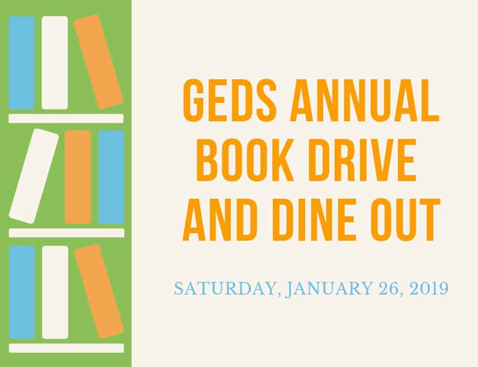 GEDS annual book drive and dine out 2019