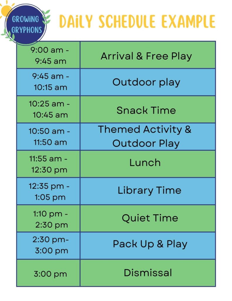Camp Example Schedule